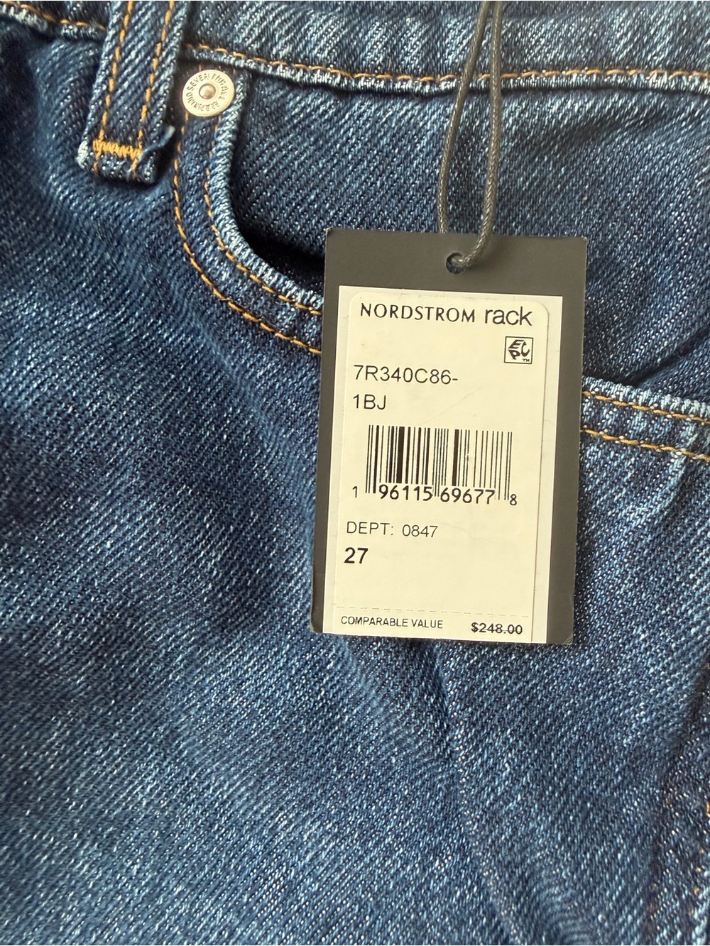 7 For All Mankind Dark Modern Dojo Tailorless Wide-Leg Jeans - Picture 5 of 6